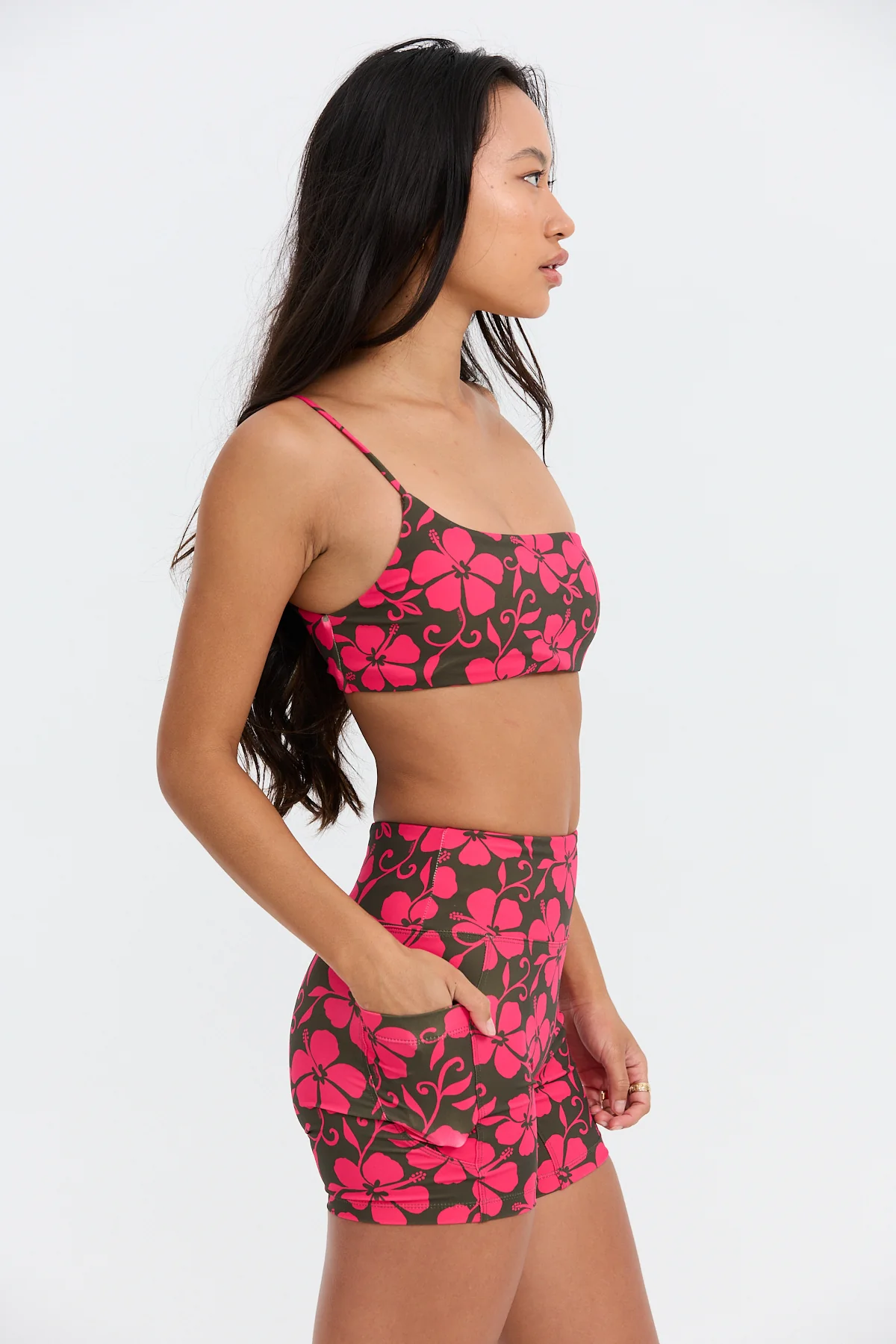 One Shoulder Sports Bra - Pupukea Pink - Image 3