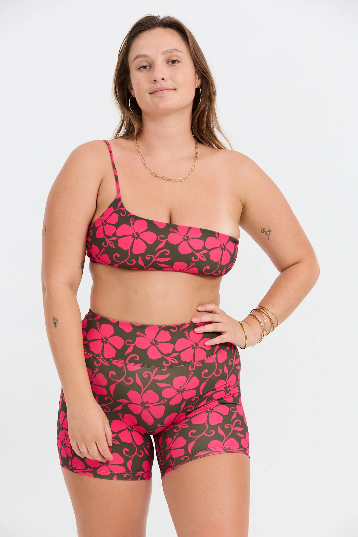 One Shoulder Sports Bra - Pupukea Pink - Image 6