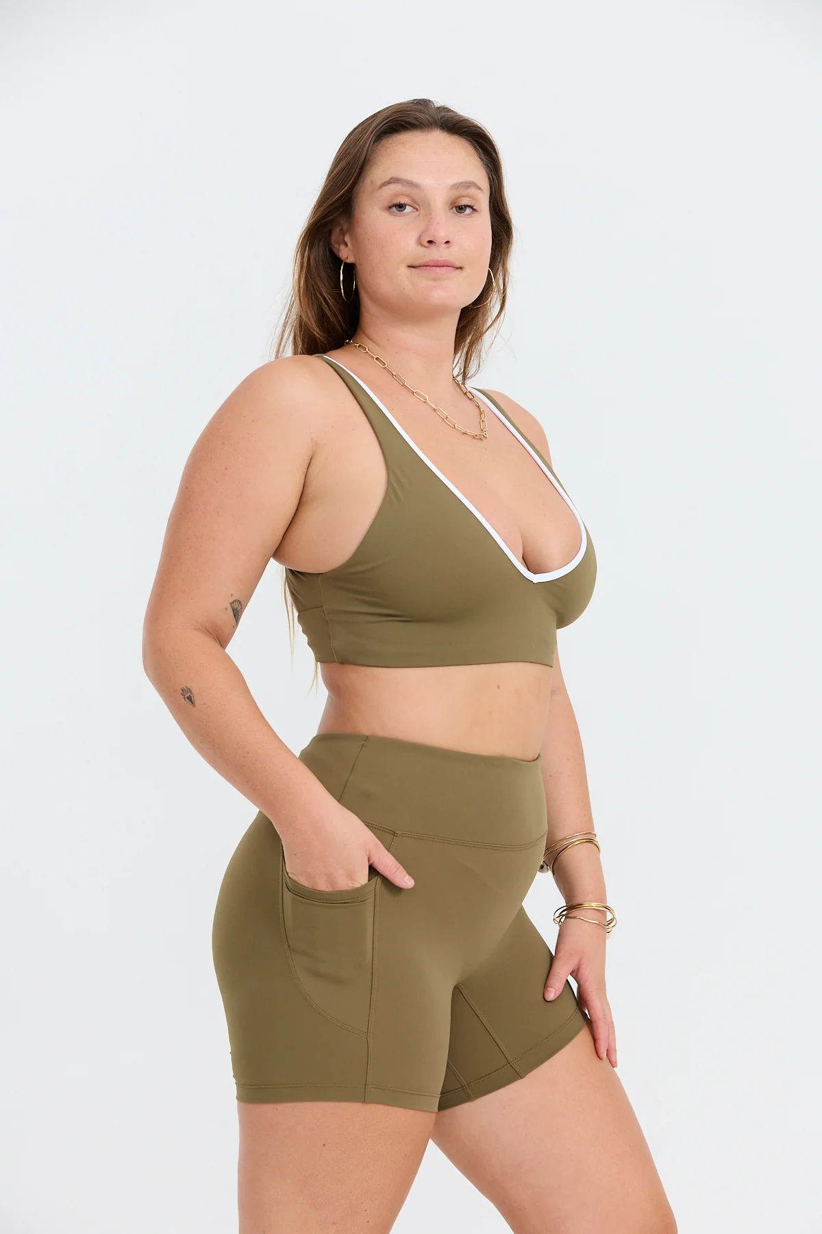 Sophia Sports Bra - Khaki - Image 8